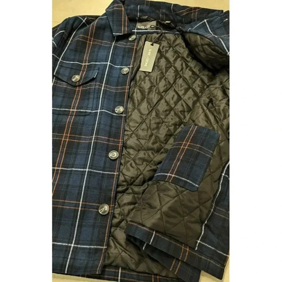 Slate & Stone Men's Blue Plaid Flannel Shirt Jacket Size M (MSRP $398) - Picture 5 of 7